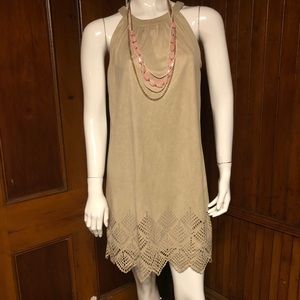 Sweet ultra suede sheath dress